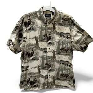 REDHEAD vibrant rustic deer print button down shirt size Large